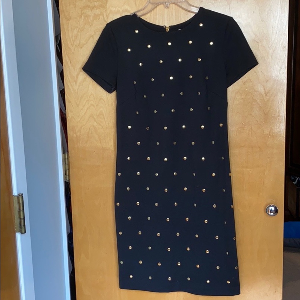 Michael Kors Black Dress with Gold Studs